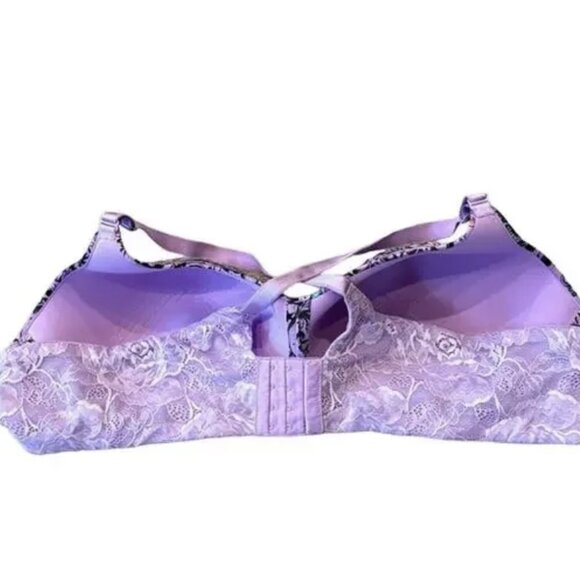 Torrid Curve Dream Wire-Free Bra Purple Tattoo Print Size 44DDD 44F Racerback - Picture 6 of 7